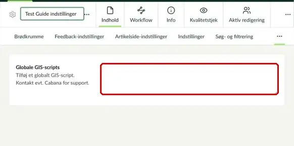 Feltet Globale GIS-scripts markeret