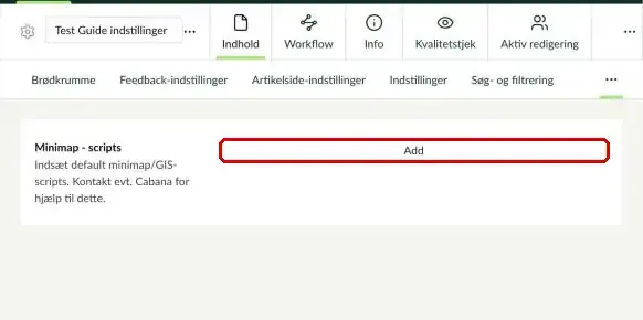 Knappen Add under Minimap - scripts markeret